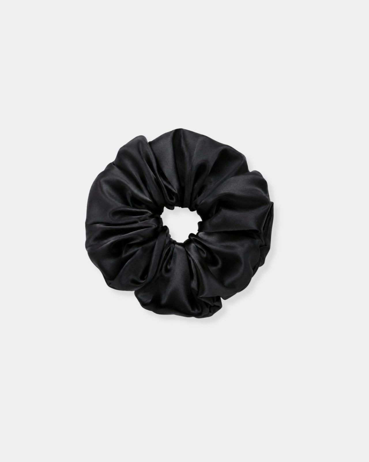 OVERSIZED SILK SCRUNCHIE - LARGE BLACK | Stonewaters