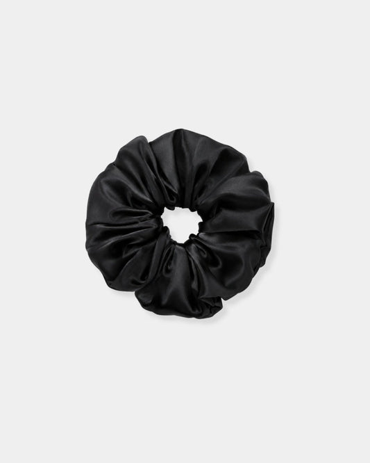 OVERSIZED SILK SCRUNCHIE - LARGE BLACK | Stonewaters