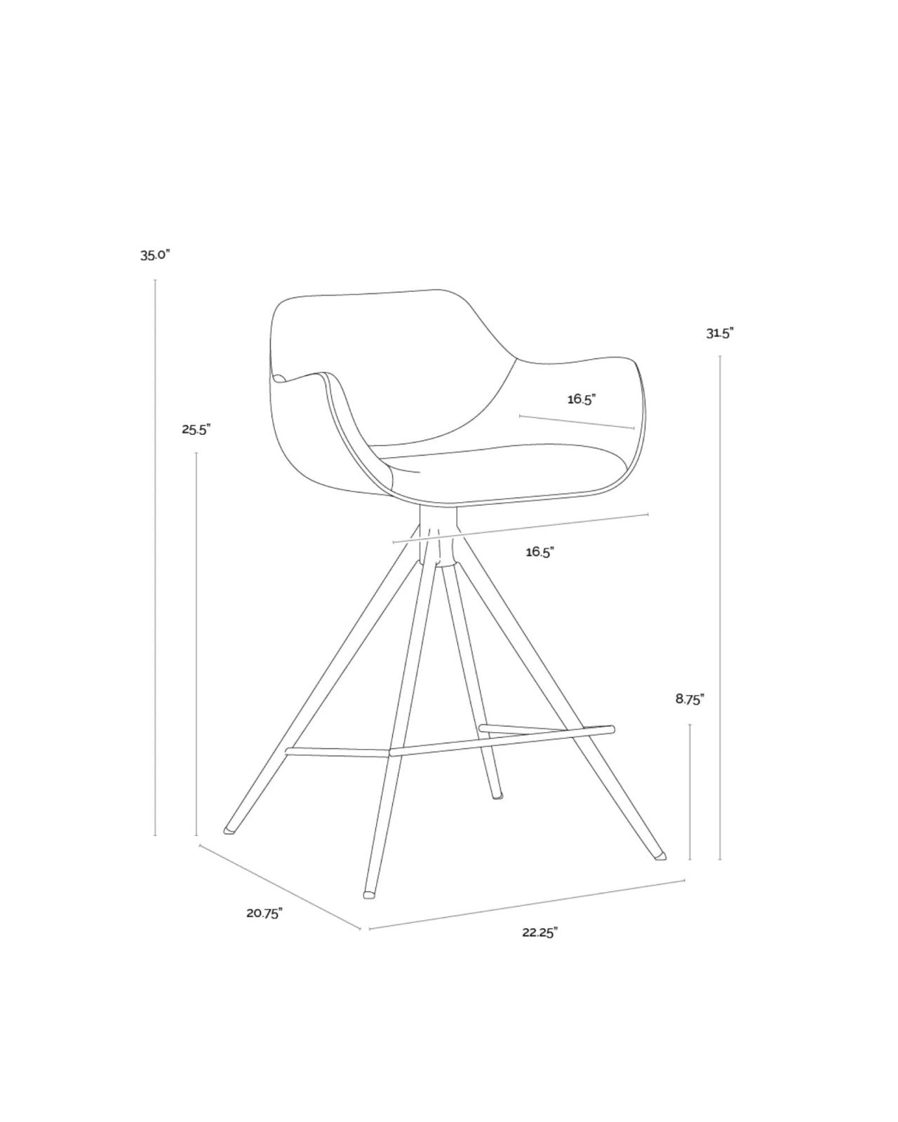 OWEN SWIVEL COUNTER STOOL | Stonewaters