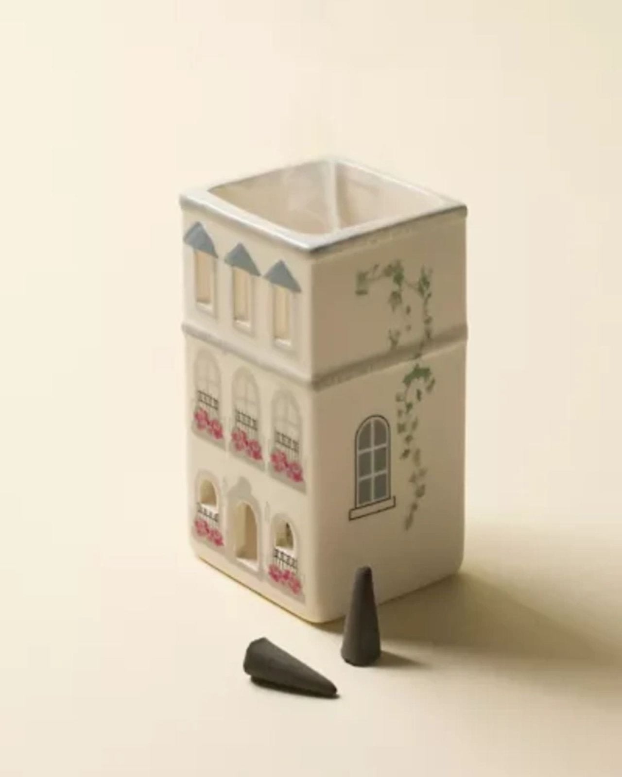 PARISIAN TOWNHOUSE - CERAMIC INCENSE & TEA LIGHT HOLDER | Stonewaters