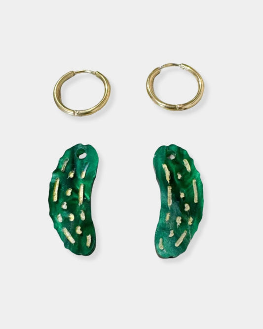PICKLE HOOP CHARM EARRINGS | Stonewaters