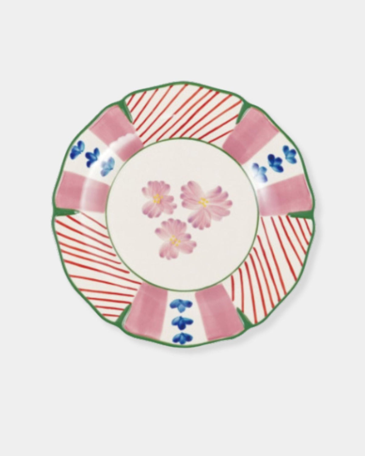 PINK FLORAL STONEWARE PLATE | Stonewaters