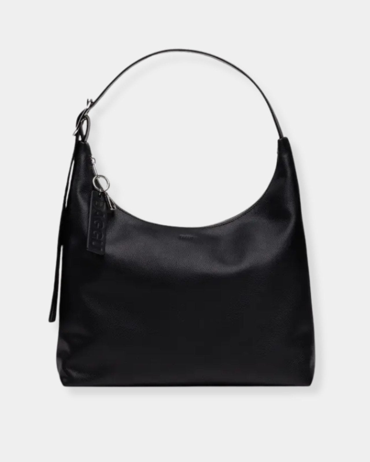 RECYCLED LEATHER SHOULDER BAG - BLACK | Stonewaters