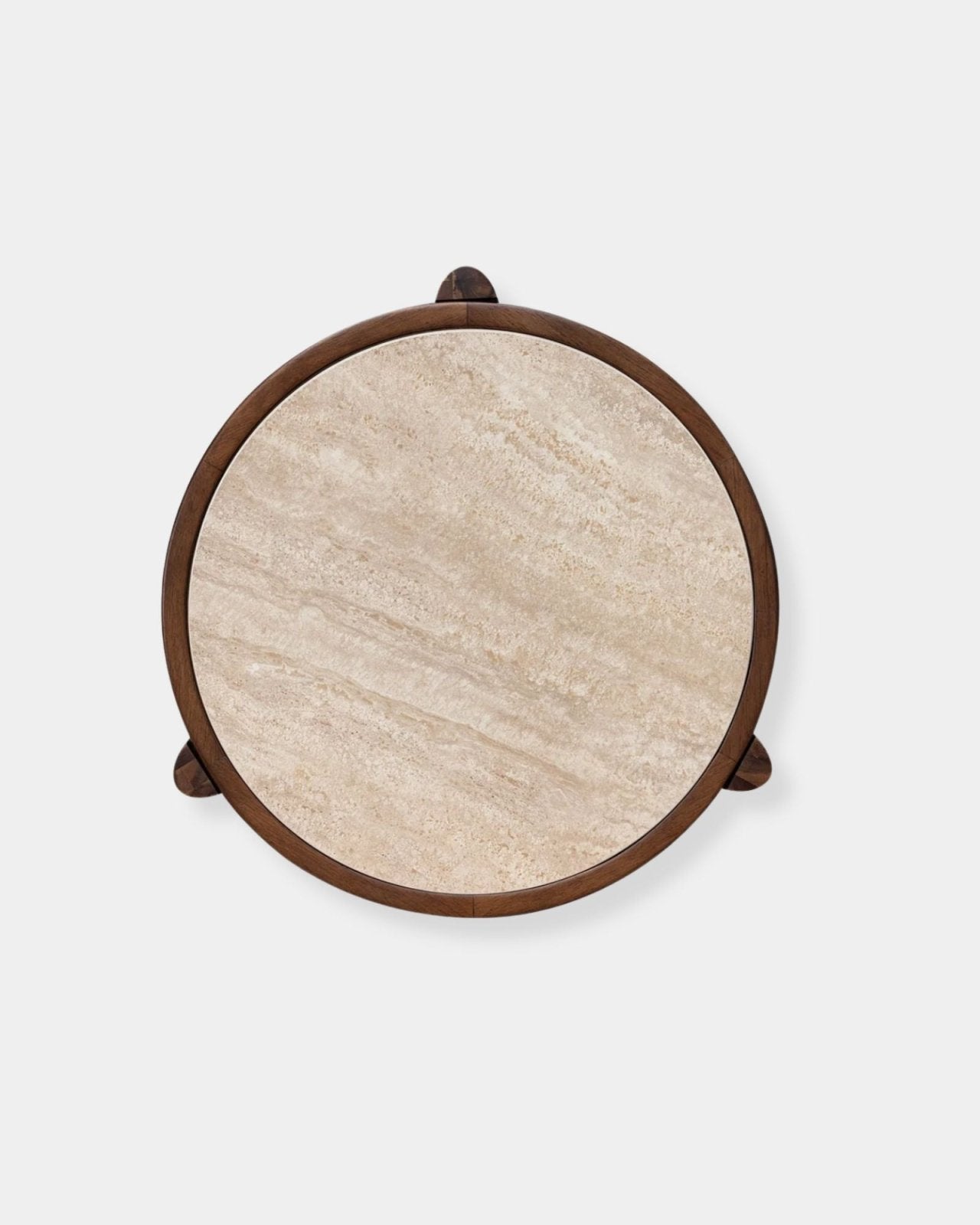 REMIX ROUND SIDE TABLE TRAVERTINE | Stonewaters