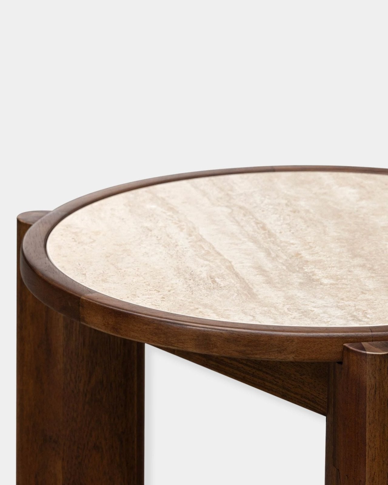 REMIX ROUND SIDE TABLE TRAVERTINE | Stonewaters