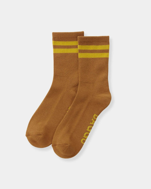 RIBBED SOCK - TOFFEE STRIPE | Stonewaters
