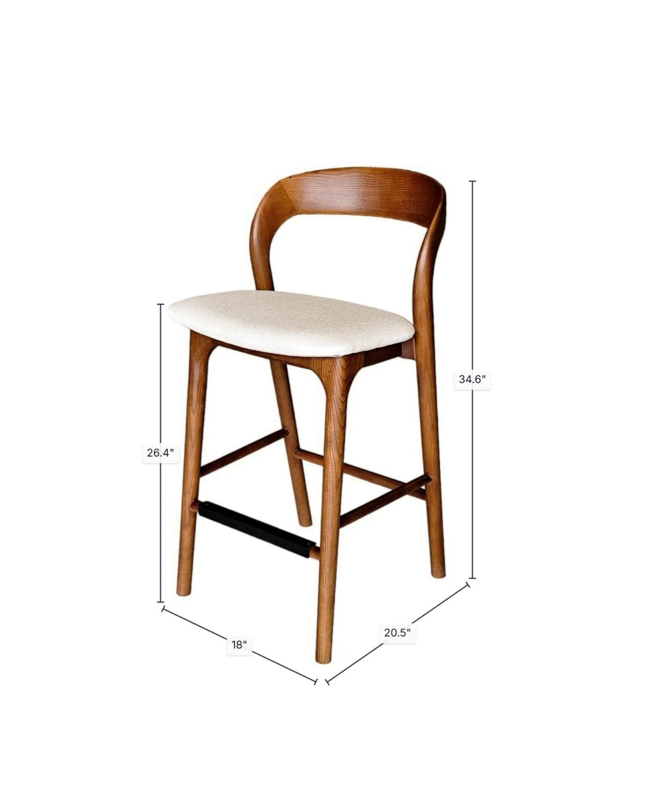 ROTONDO COUNTER STOOL - WALNUT | Stonewaters