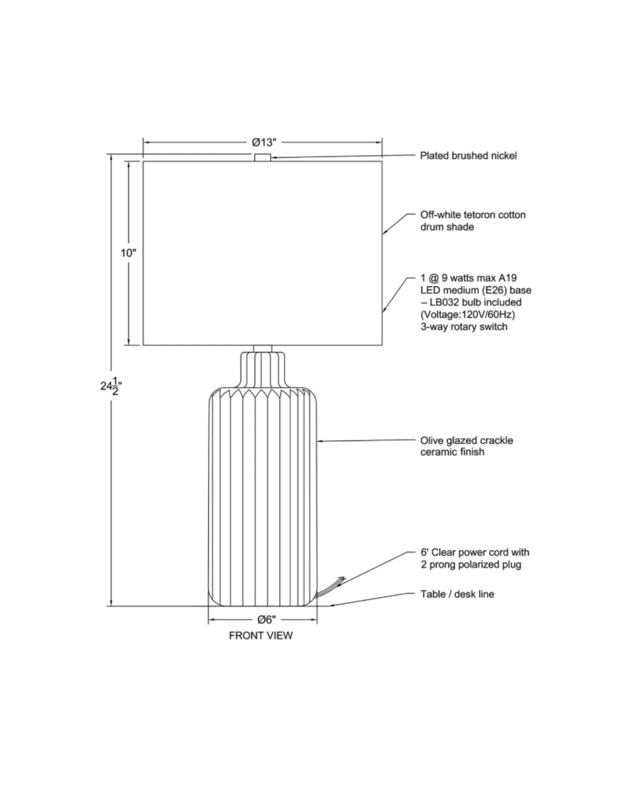 ROZA TABLE LAMP | Stonewaters