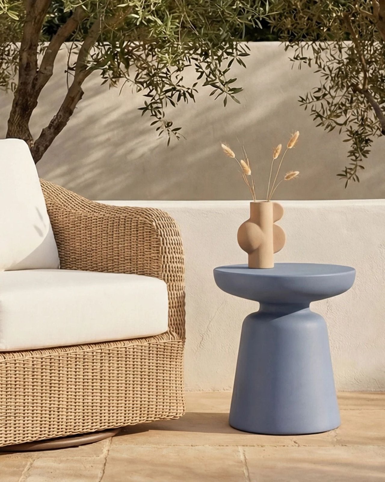 RUTH OUTDOOR SIDE TABLE - BLUE | Stonewaters