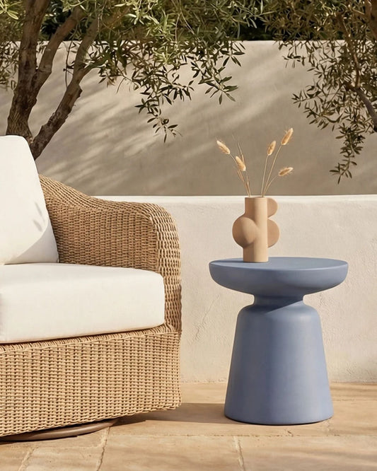 RUTH OUTDOOR SIDE TABLE - BLUE | Stonewaters