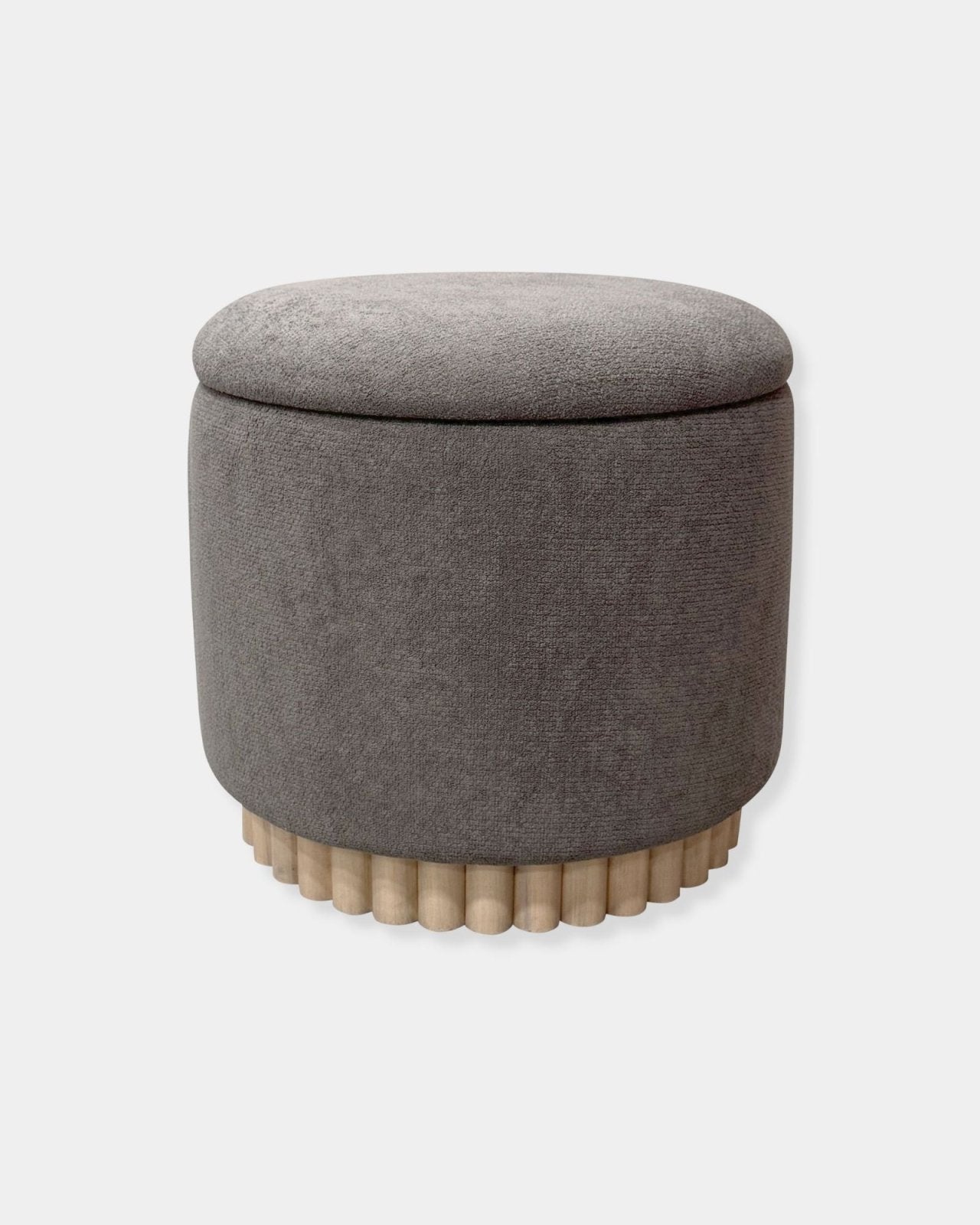 SADIE STORAGE OTTOMAN - CHARCOAL & NATURAL | Stonewaters