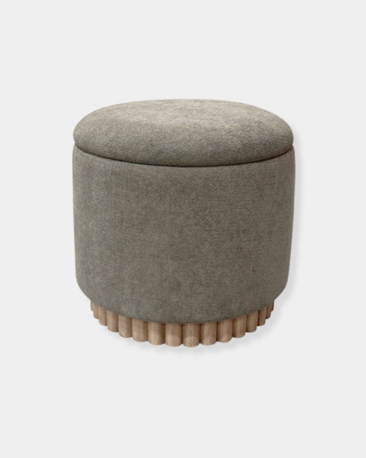 SADIE STORAGE OTTOMAN - MOSS & NATURAL | Stonewaters