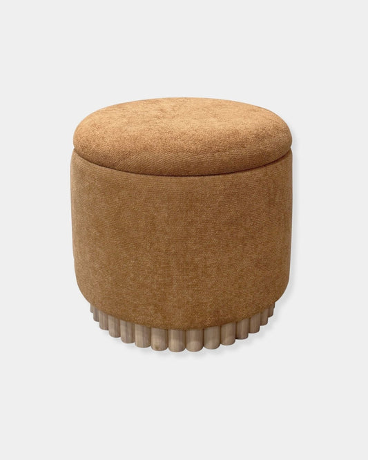 SADIE STORAGE OTTOMAN - RUST & NATURAL | Stonewaters