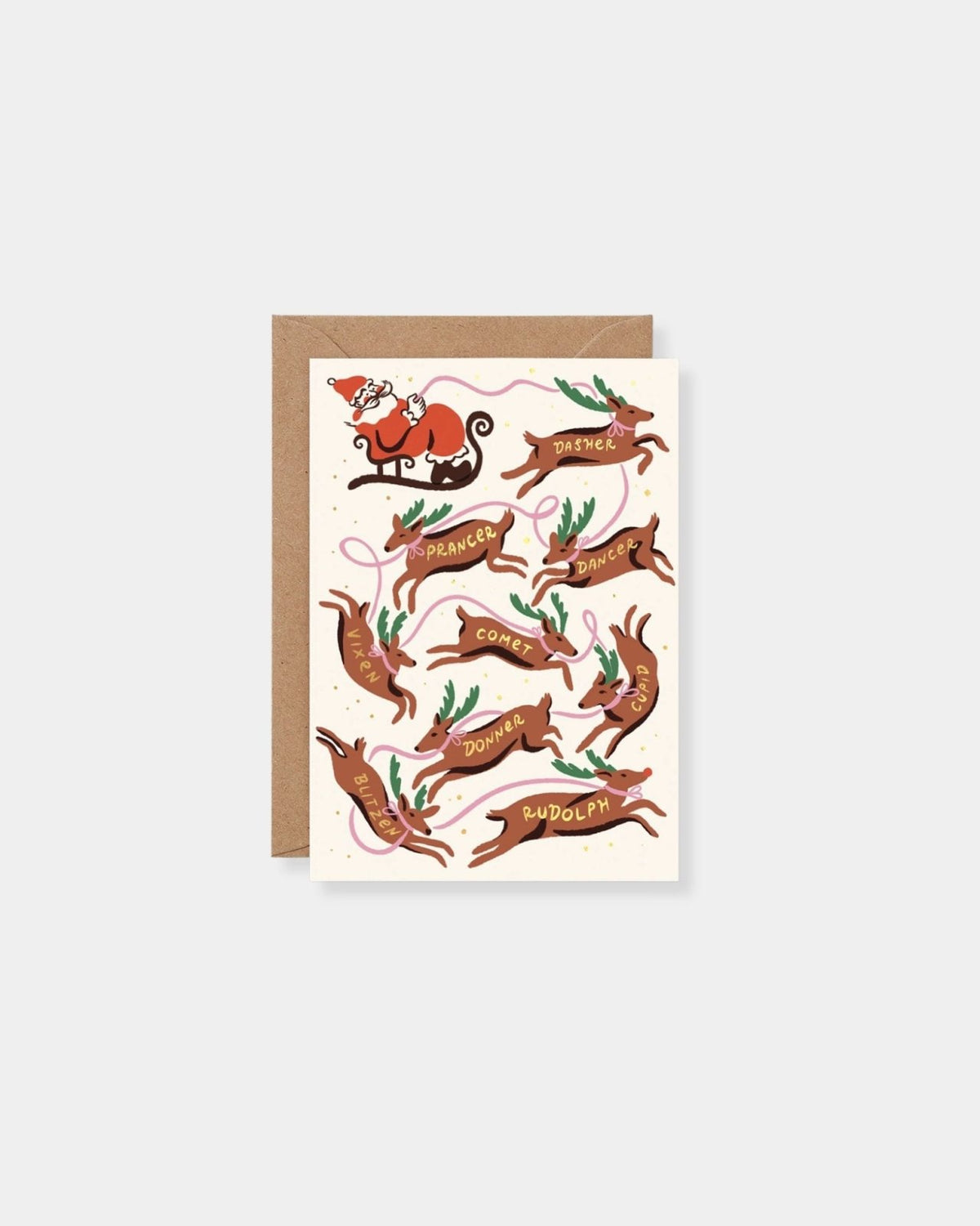 SANTA AND REINDEER HOLIDAY - CARD | Stonewaters