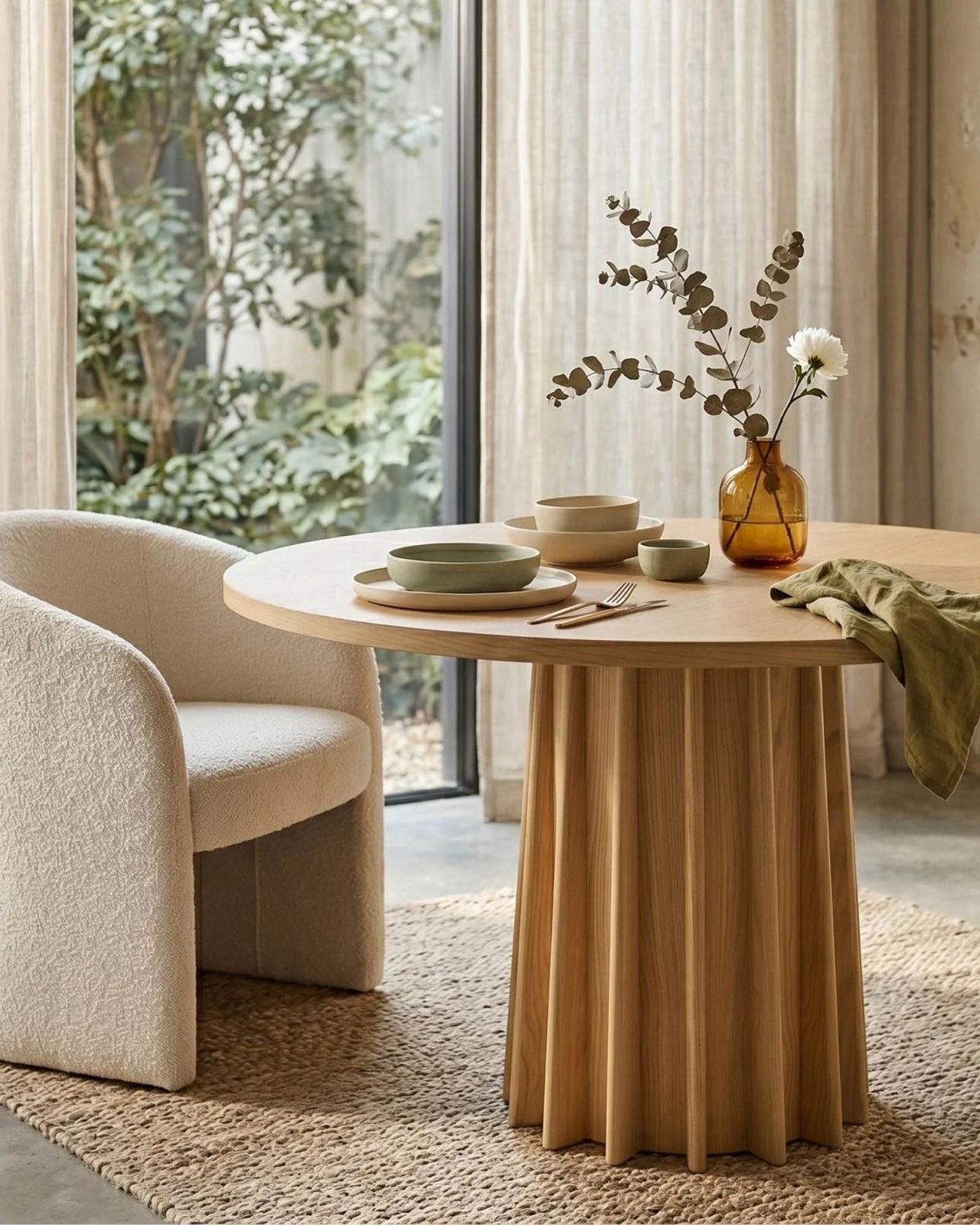 SCULPTURE ROUND DINING TABLE 47" | Stonewaters