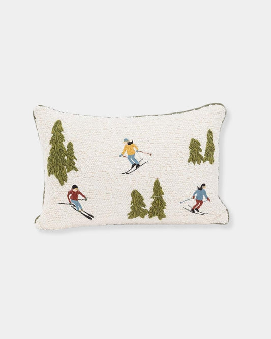 SKI SCENE BOUCLE PILLOW - 12x18" PILLOW | Stonewaters