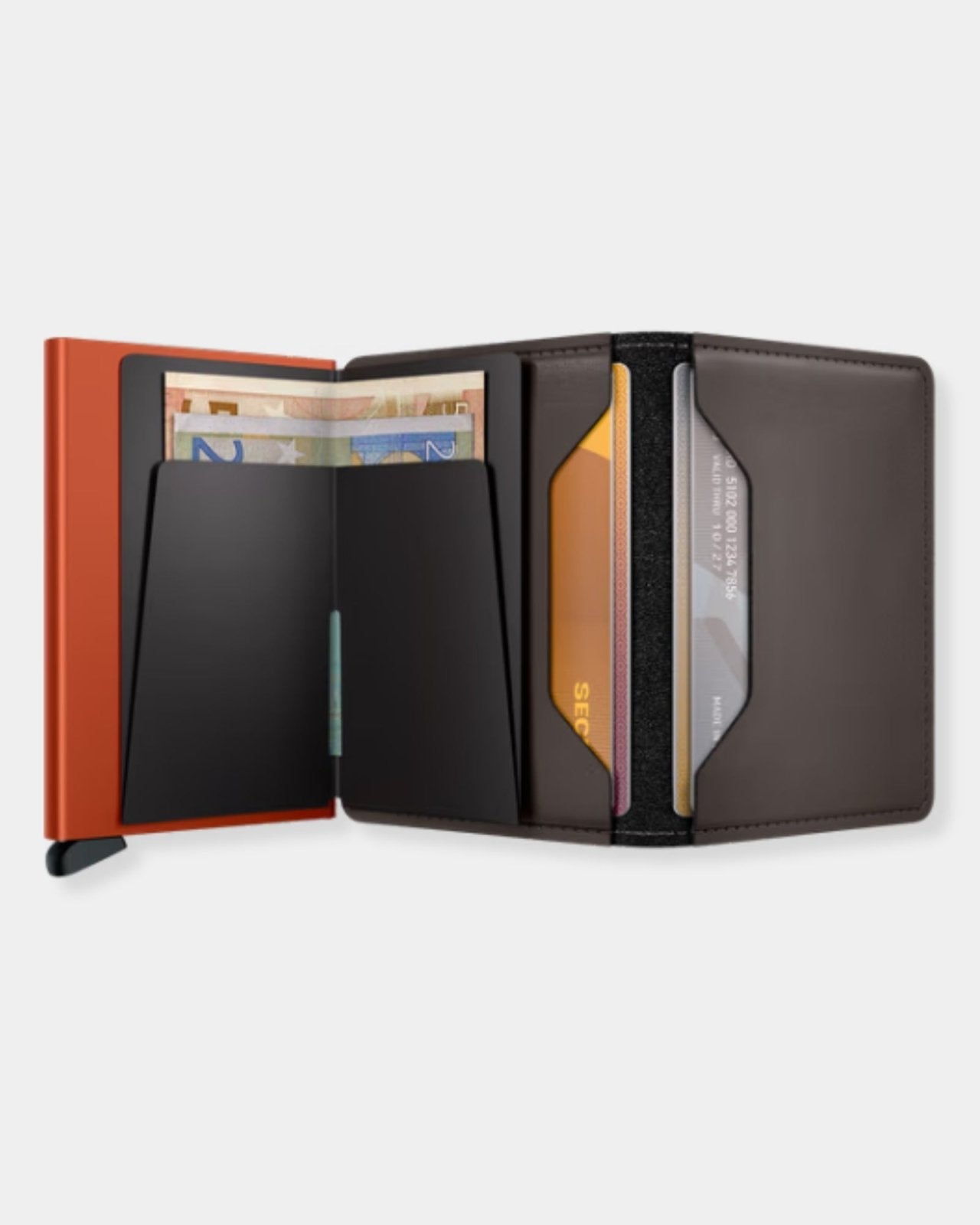 SLIMWALLET - MATTE TRUFFLE & ORANGE | Stonewaters