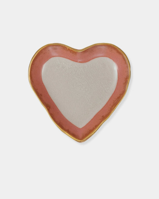 SMALL STONEWARE HEART DISH - PINK | Stonewaters