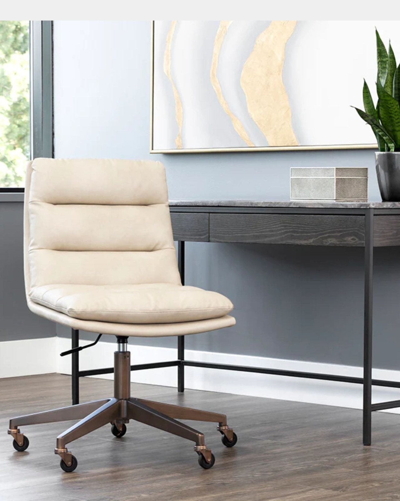 STINSON OFFICE CHAIR - CREAM | Stonewaters