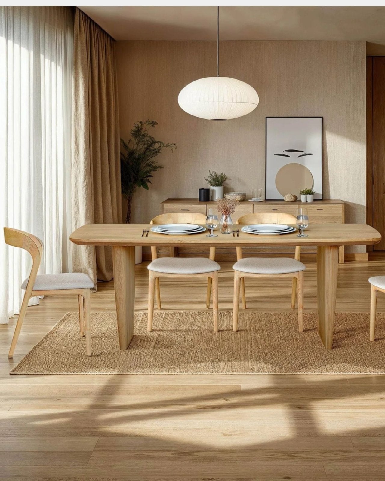 TONIC DINING TABLE 87" - BISCOTTI OAK | Stonewaters