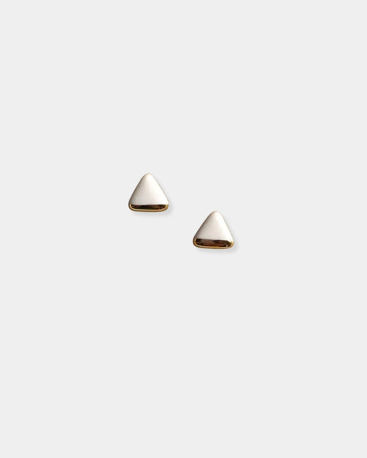 TRIANGLE WHITE CLAY EARRINGS | Stonewaters