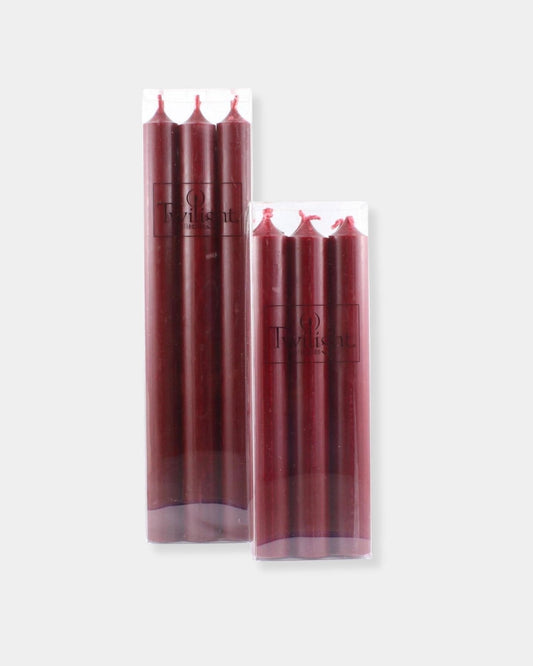 TWILIGHT CANDLE 10'' S/6 - BORDEAUX | Stonewaters