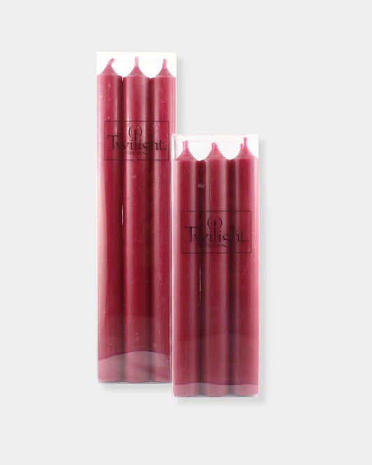 TWILIGHT CANDLE 10" SET OF 6 - CRANBERRY | Stonewaters