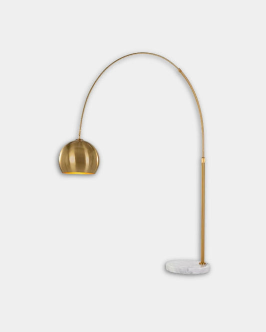VERN FLOOR LAMP - WHITE AND BRASS | Stonewaters