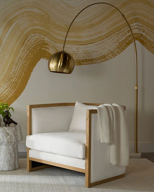 VERN FLOOR LAMP - WHITE AND BRASS | Stonewaters