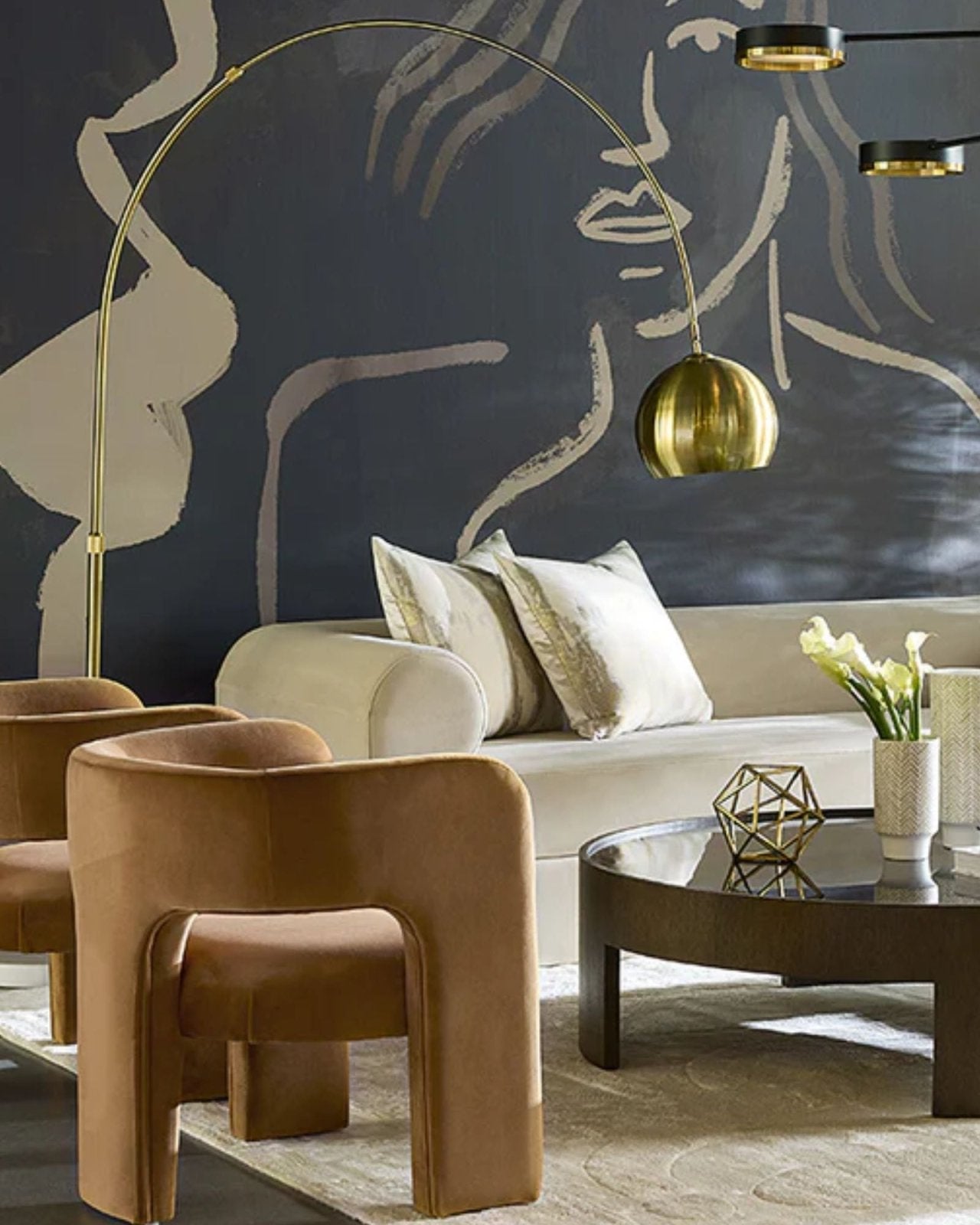 VERN FLOOR LAMP - WHITE AND BRASS | Stonewaters