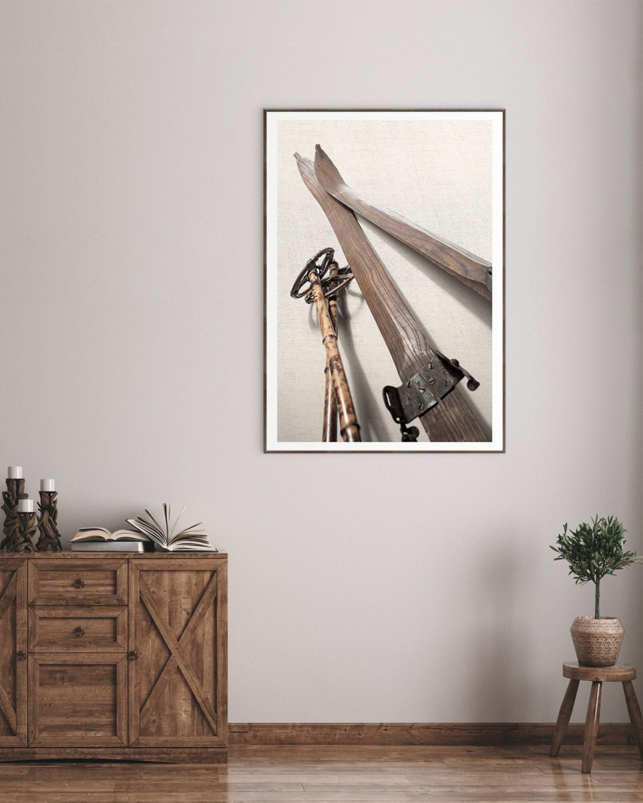 VINTAGE SKI EQUIPMENT - GICLEE ART 22x32 PRINT | Stonewaters