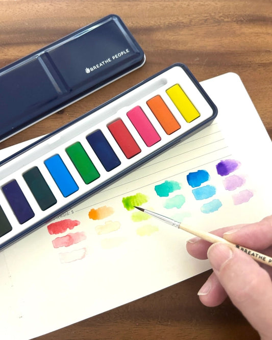 WATERCOLOUR SET & WOOD PAINT BRUSH | Stonewaters