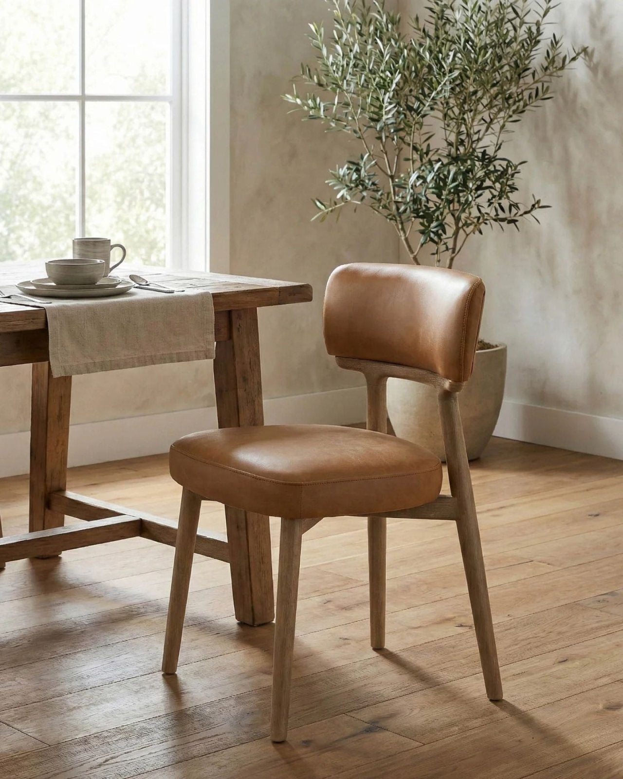 WILLOW DINING CHAIR - TAWNY LEATHER | Stonewaters