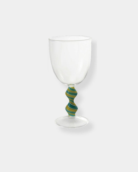 WINE GLASS - BLUE SWIRL STEM | Stonewaters