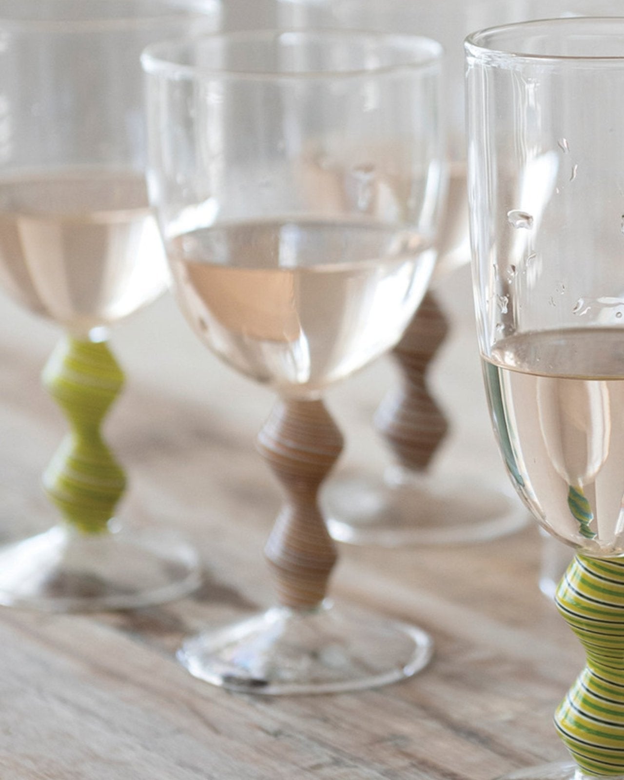 WINE GLASS - MULTI SWIRL STEM | Stonewaters