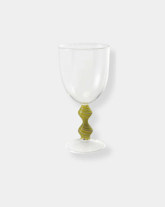 WINE GLASS - YELLOW SWIRL STEM | Stonewaters