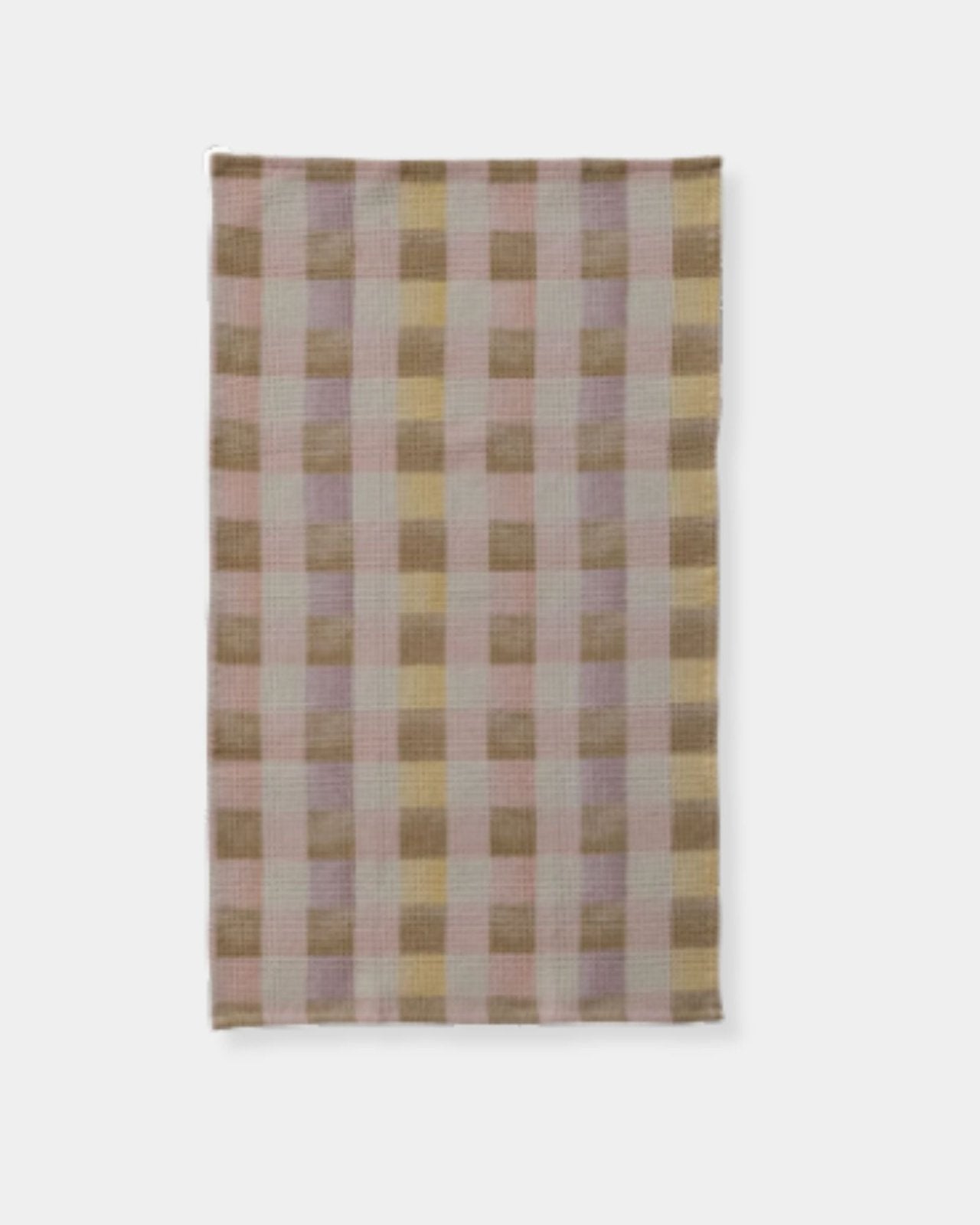 YELLOW CHECKERED WAFFLE WEAVE TEA TOWEL | Stonewaters