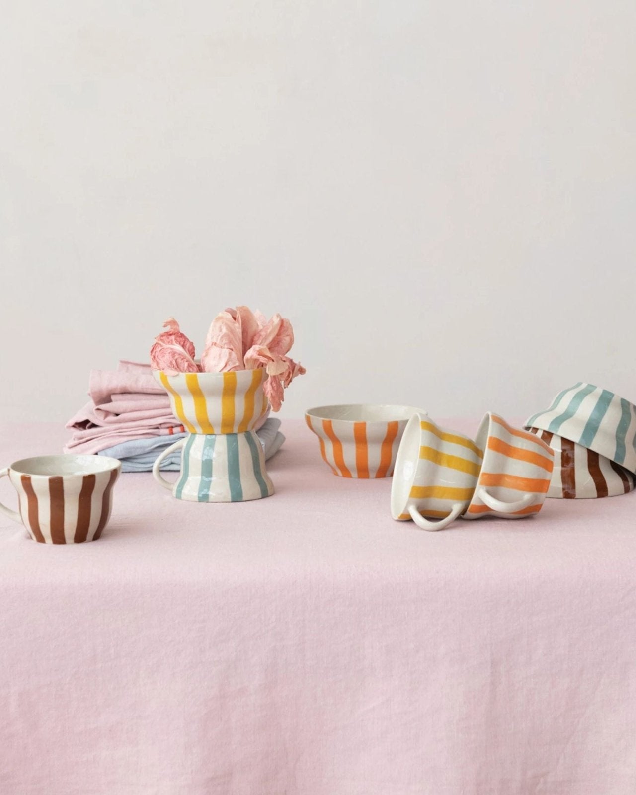 YELLOW STRIPED MUG | Stonewaters