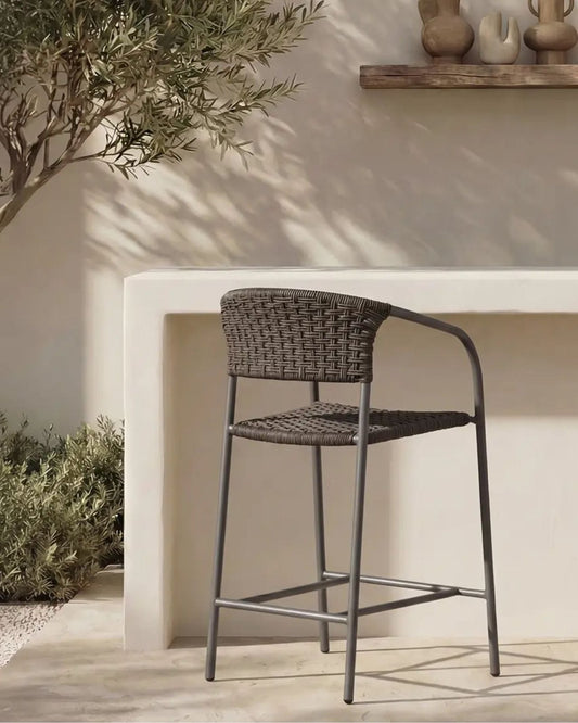 ZOLA OUTDOOR SET OF 2 COUNTER STOOL - BROWN | Stonewaters