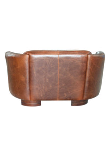 LANNISTER LOVE SEAT - BROWN LEATHER